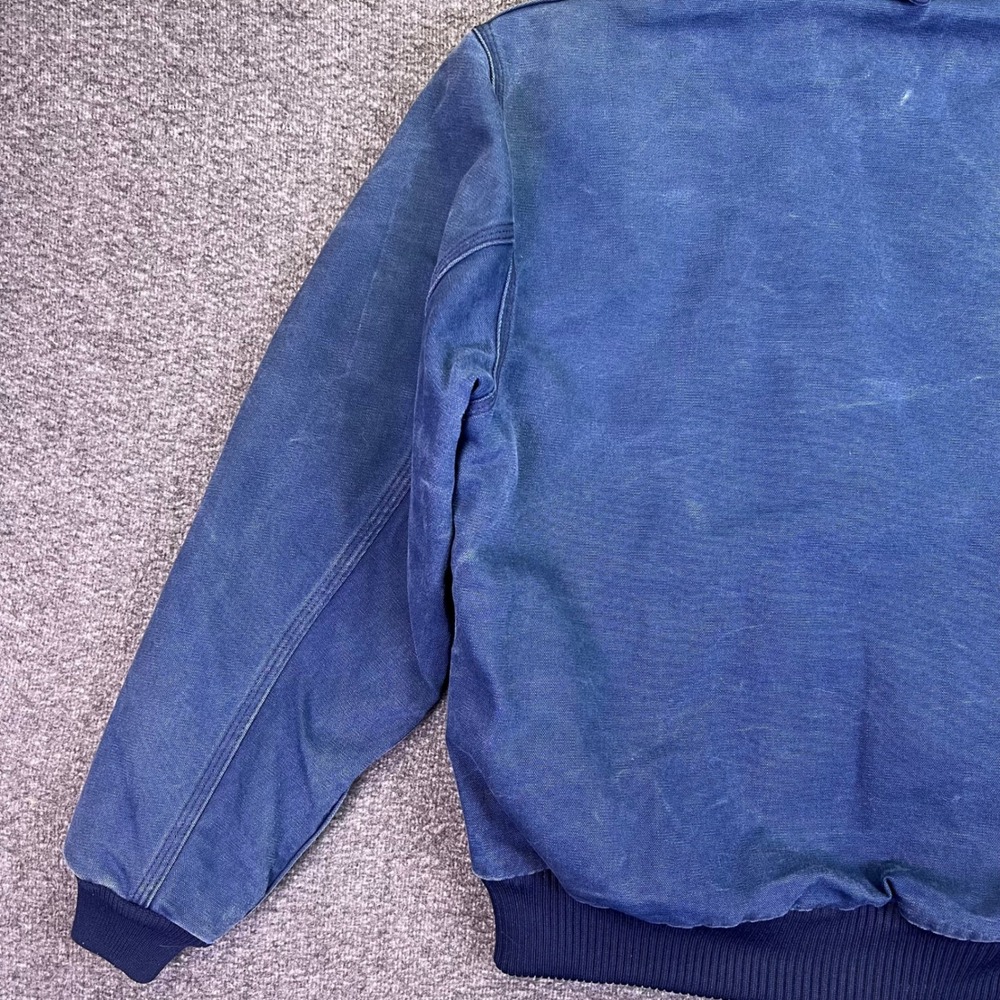 Carhartt J04 NVY Coat Mens L Navy Blue Workwear Vintage Thermal Hooded Canvas - Picture 12 of 16
